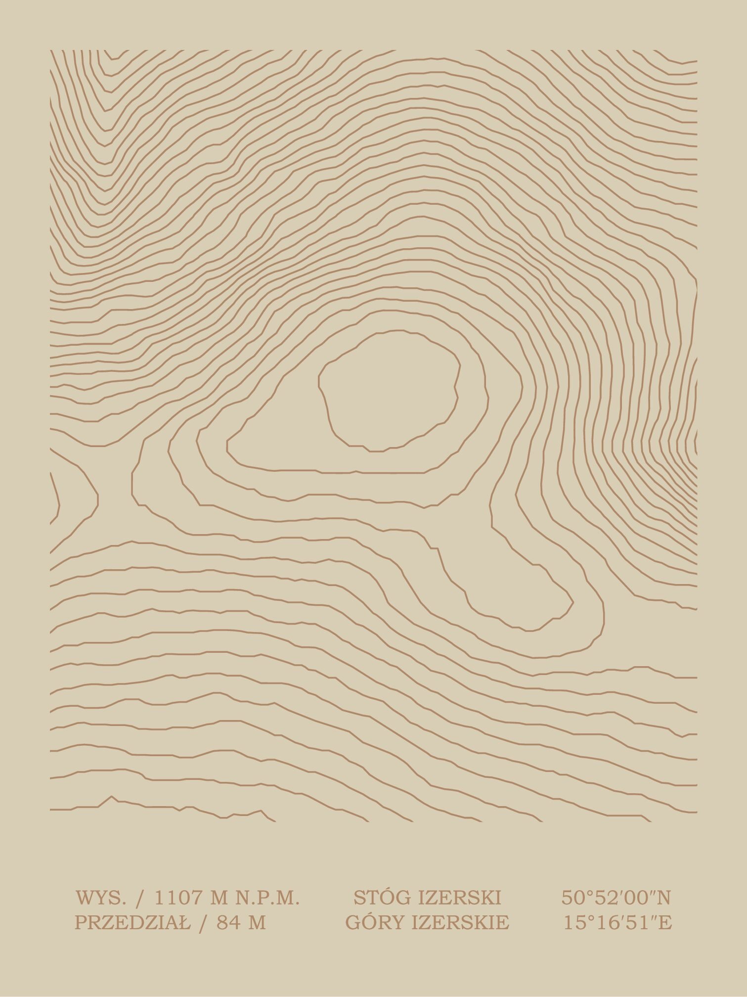 Stóg Izerski Topograficznie (30x40 cm)