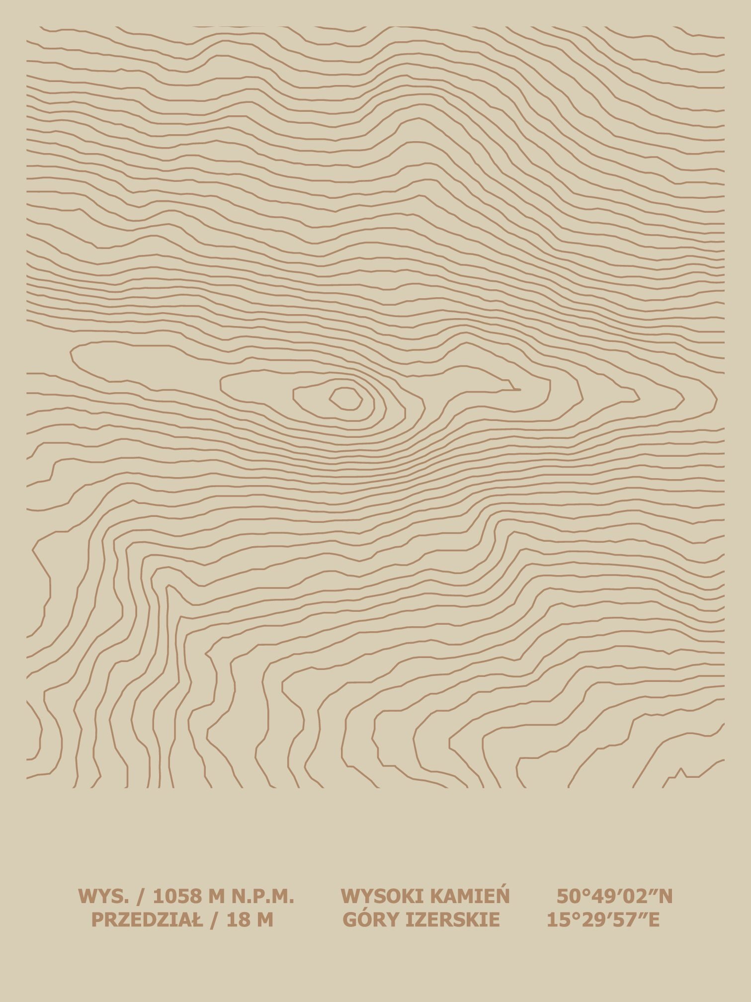 Wysoki Kamień Topograficznie (30x40 cm)